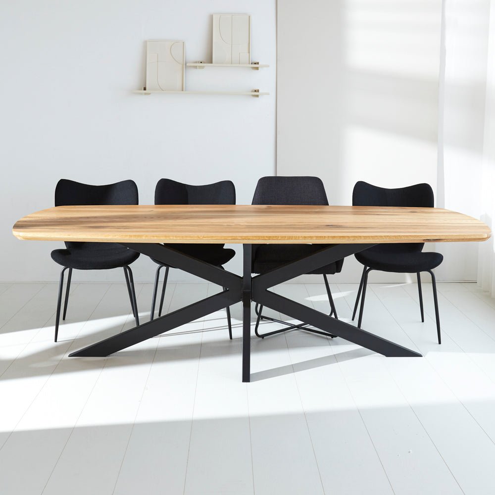 Dining tables - Dining table Mikkel Oak Danish Oval Matrix Frame Large - Dimehouse