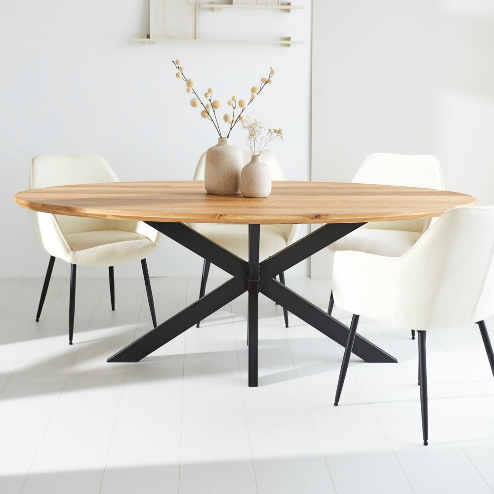Dining tables - Dining table Odin oak oval matrix frame small - Dimehouse