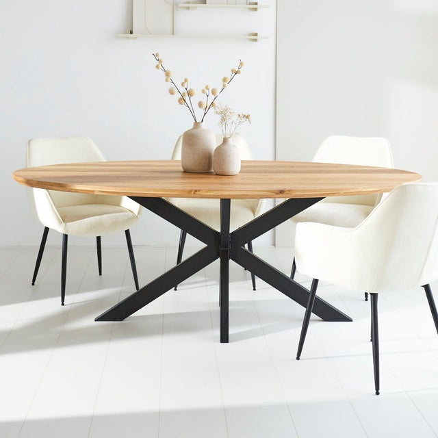 Dining tables - Dining table Odin oak oval matrix frame small - Dimehouse
