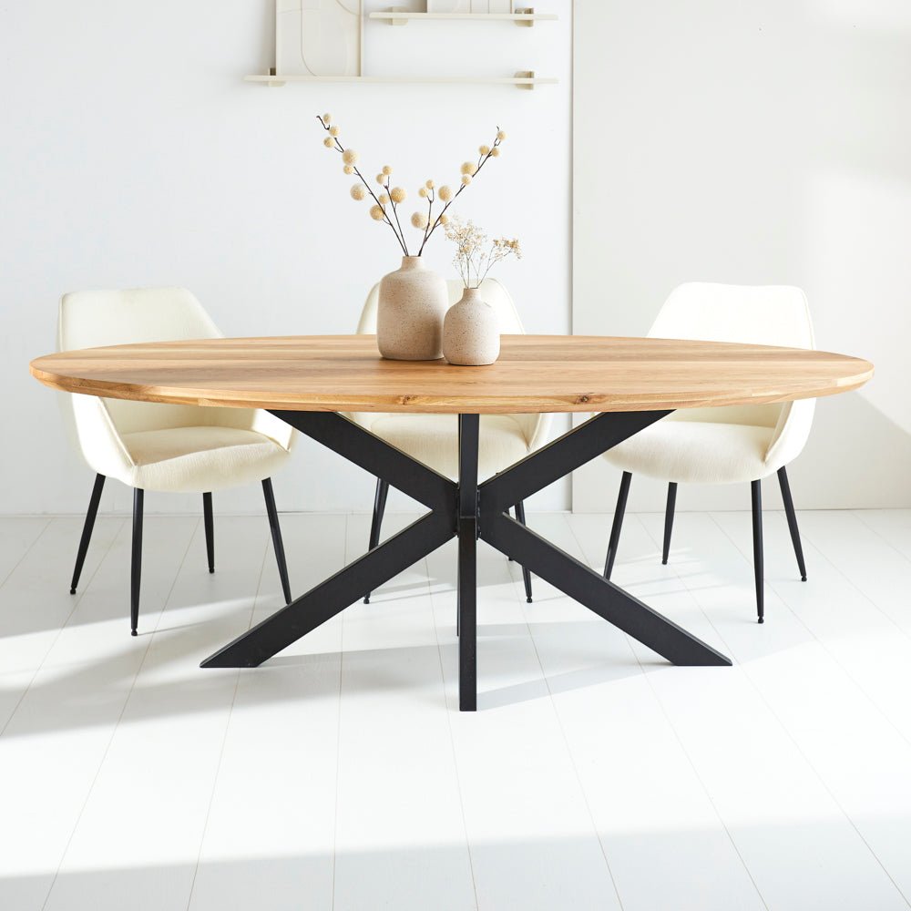 Dining tables - Dining table Odin oak oval matrix frame small - Dimehouse