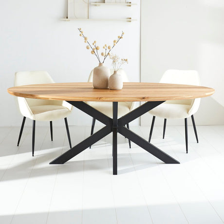 Dining tables - Dining table Odin oak oval matrix frame small - Dimehouse