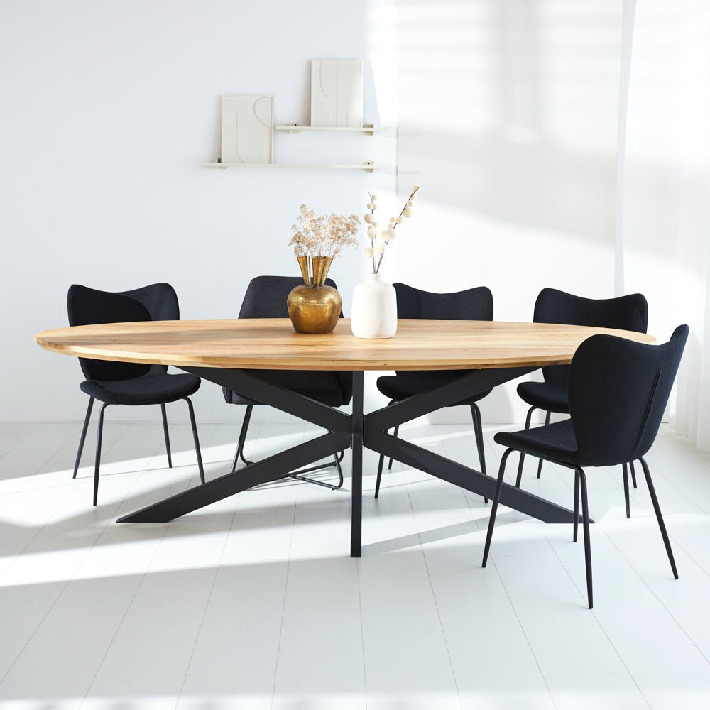 Dining tables - Dining table Odin oak oval matrix frame large - Dimehouse