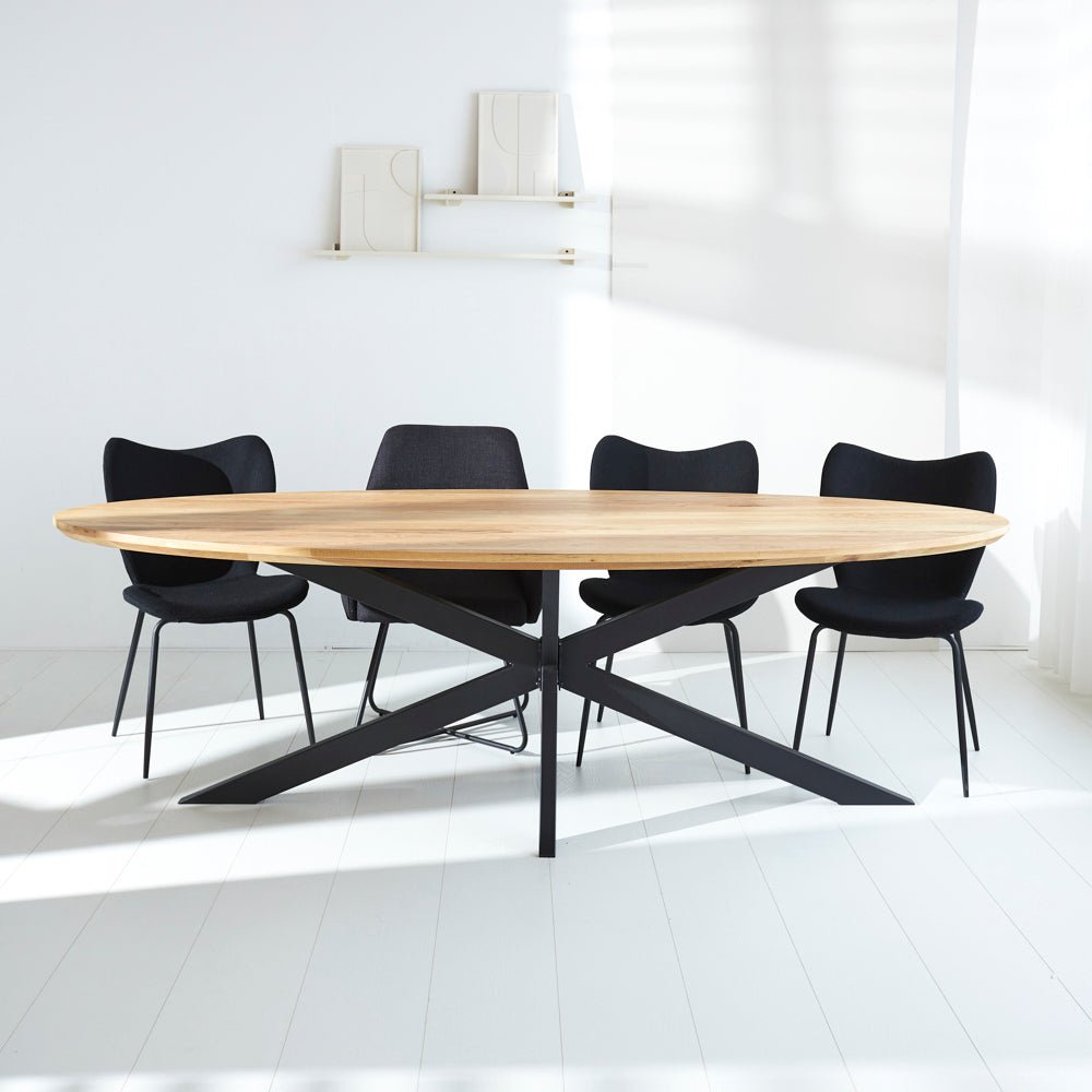 Dining tables - Dining table Odin oak oval matrix frame large - Dimehouse