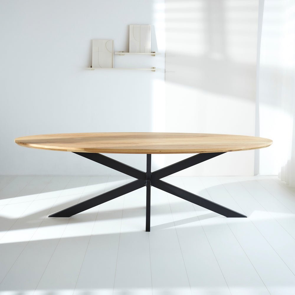 Dining tables - Dining table Odin oak oval matrix frame large - Dimehouse