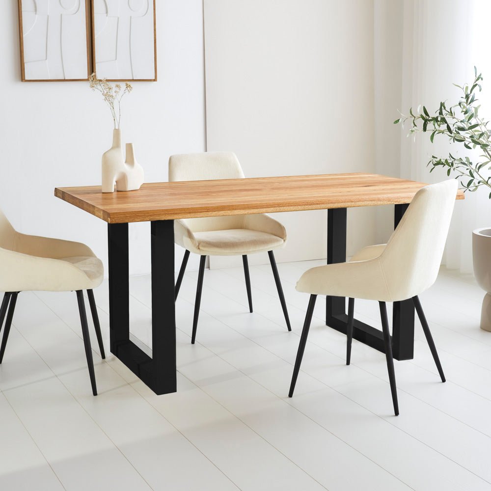 Dining tables - Milas Dining table Oak U - Black leg - Dimehouse