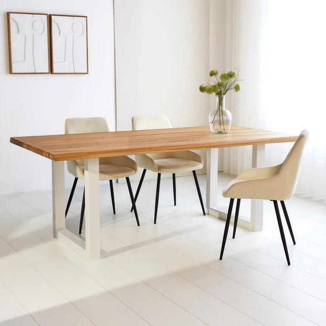 Dining tables - Dining table Milas Oak U - leg White - Dimehouse