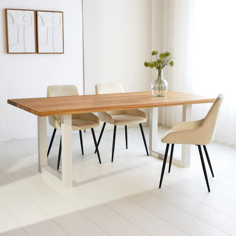 Dining tables - Dining table Milas Oak U - leg White - Dimehouse