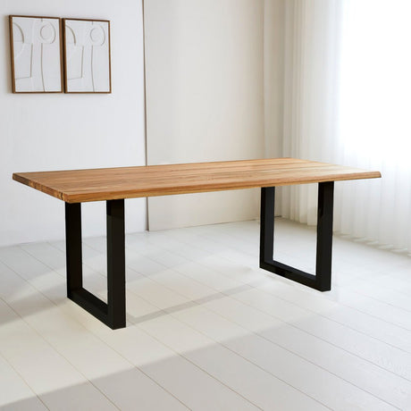 Dining tables - Milas Dining table Oak U - Black leg - Dimehouse