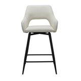 Bar Stools - Swivel Bar Stool Beige Skye Fabric - Seat Height 67 cm - With Armrests - Dimehouse