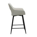 Bar Stools - Swivel Bar Stool Beige Skye Fabric - Seat Height 67 cm - With Armrests - Dimehouse