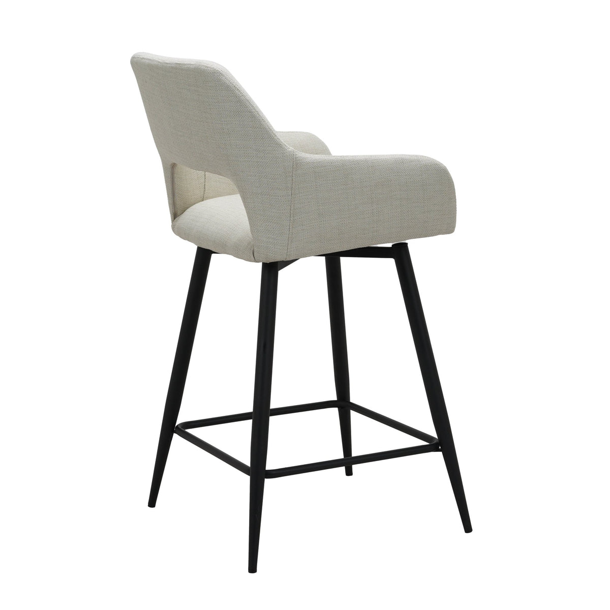 Bar Stools - Swivel Bar Stool Beige Skye Fabric - Seat Height 67 cm - With Armrests - Dimehouse