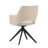 Dining room chairs - Modern Swivel Dining room chair Beige Fabric Sid - With Armrests - Dimehouse