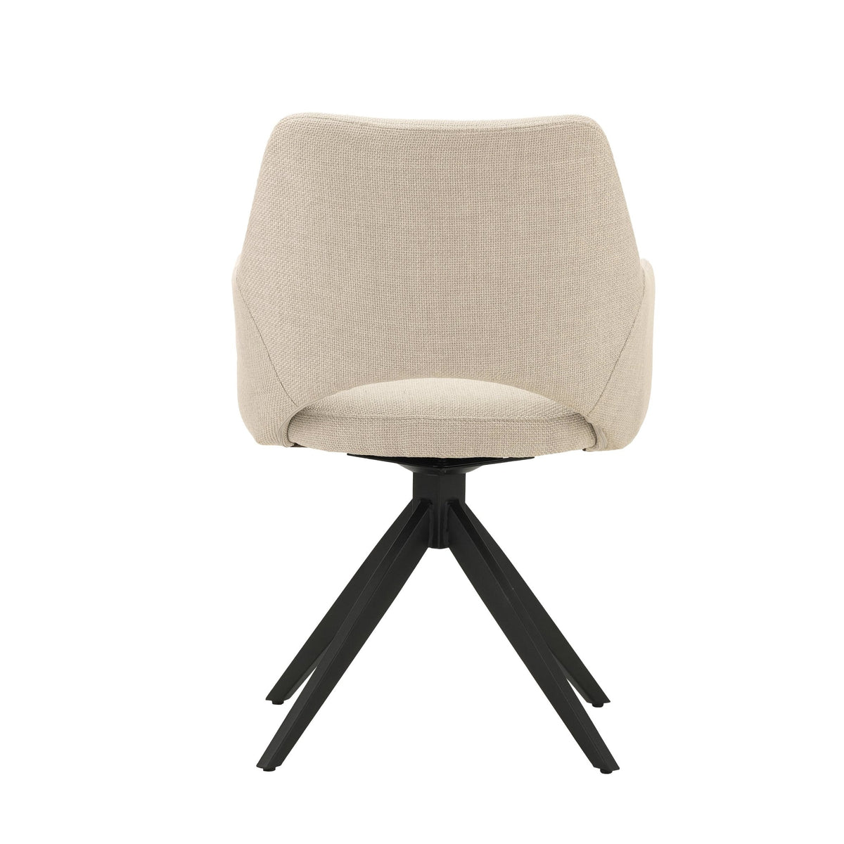 Dining room chairs - Modern Swivel Dining room chair Beige Fabric Sid - With Armrests - Dimehouse
