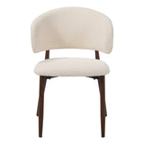 Dining room chairs - Japandi Dining room chair Yuka Beige - Walnut look Frame - Dimehouse