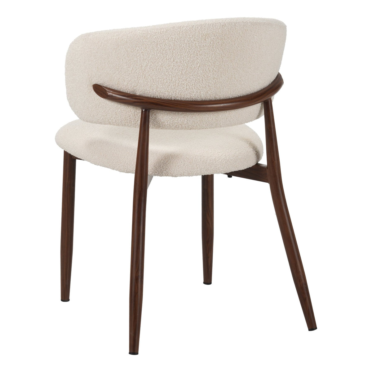 Dining room chairs - Japandi Dining room chair Yuka Beige - Walnut look Frame - Dimehouse