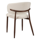 Dining room chairs - Japandi Dining room chair Yuka Beige - Walnut look Frame - Dimehouse