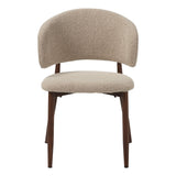 Dining room chairs - Japandi Dining room chair Yuka Sand - Walnut look Frame - Dimehouse