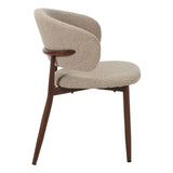 Dining room chairs - Japandi Dining room chair Yuka Sand - Walnut look Frame - Dimehouse