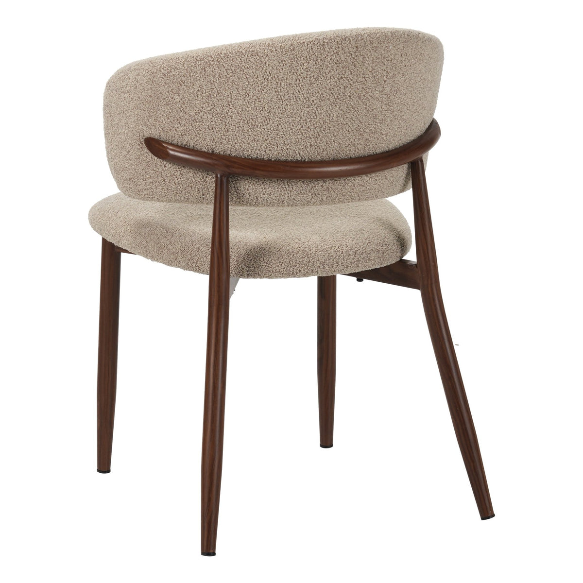 Dining room chairs - Japandi Dining room chair Yuka Sand - Walnut look Frame - Dimehouse