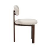 Dining room chairs - Japandi Dining room chair Miyo Bouclé Beige - Walnut look Frame - Dimehouse