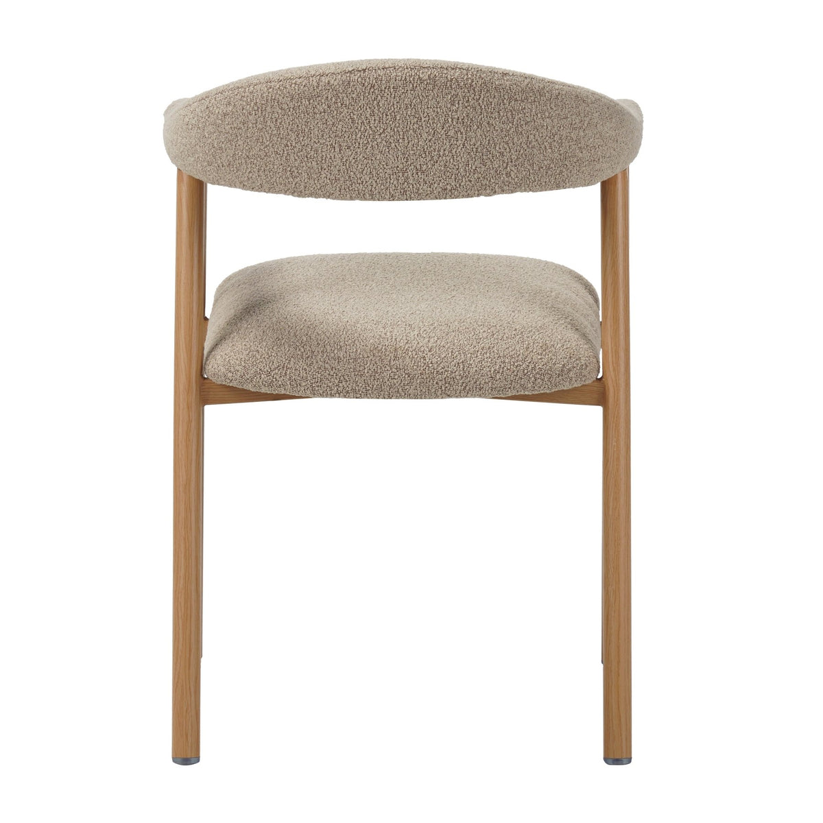 Dining room chairs - Japandi Dining room chair Sand color Bouclé Suki - Oak look Frame - With Armrest - Dimehouse