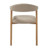 Dining room chairs - Japandi Dining room chair Sand color Bouclé Suki - Oak look Frame - With Armrest - Dimehouse