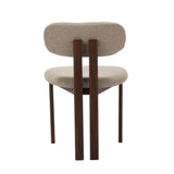 Dining room chairs - Japandi Dining room chair Miyo Bouclé Sand color - Walnut look Frame - Dimehouse