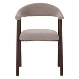 Dining room chairs - Japandi Dining room chair Sand color Bouclé Suki - Walnut Frame - With Armrest - Dimehouse
