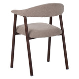 Dining room chairs - Japandi Dining room chair Sand color Bouclé Suki - Walnut Frame - With Armrest - Dimehouse