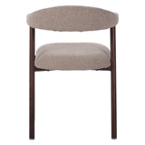 Dining room chairs - Japandi Dining room chair Sand color Bouclé Suki - Walnut Frame - With Armrest - Dimehouse