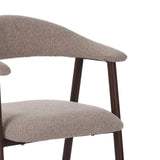 Dining room chairs - Japandi Dining room chair Sand color Bouclé Suki - Walnut Frame - With Armrest - Dimehouse