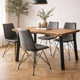Dining room chairs - Industrial Dining room chair Viano Anthracite - Without Armrests - Dimehouse