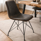 Dining room chairs - Industrial Dining room chair Viano Anthracite - Without Armrests - Dimehouse