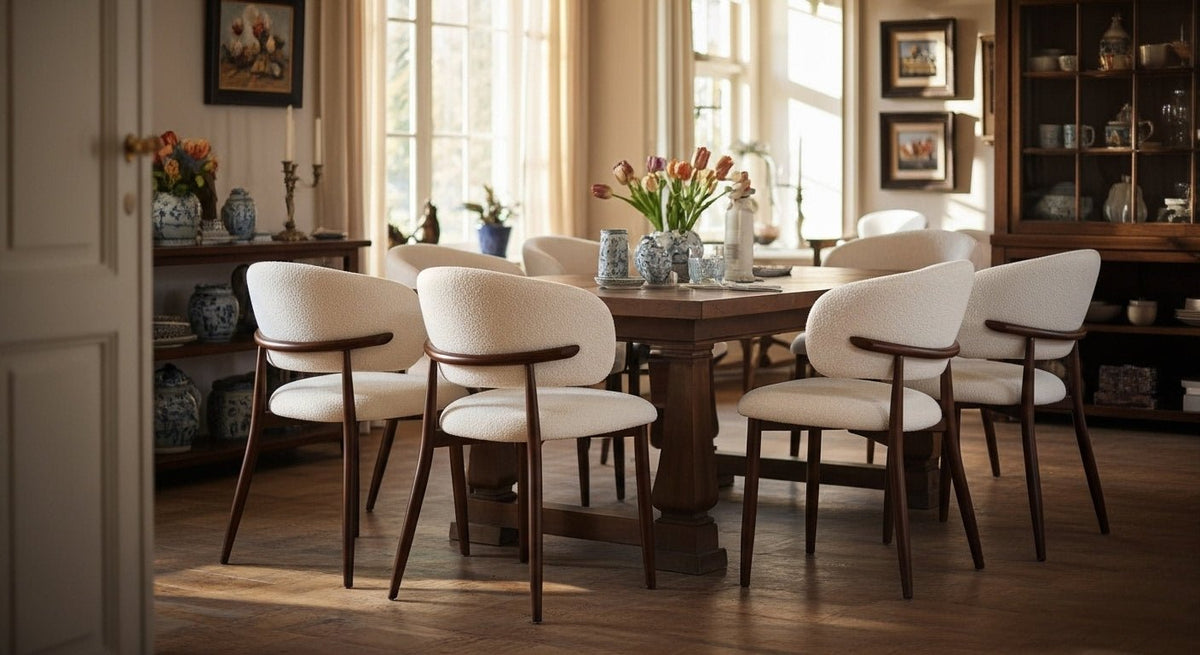 Dining room chairs - Japandi Dining room chair Yuka Sand - Oak look Frame - Dimehouse