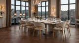 Dining room chairs - Japandi Dining room chair Yuka Sand - Oak look Frame - Dimehouse