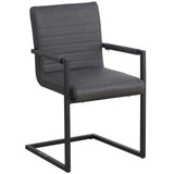 Dining room chair Kuba Dimehouse Anthracite LxWxH 71x59x58 Faux leather White photo diagonal front view