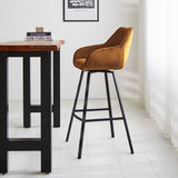 Bar stool Elise Velvet Dimehouse Cognac LxWxH 95x59x57 Velvet Atmospheric photo side view