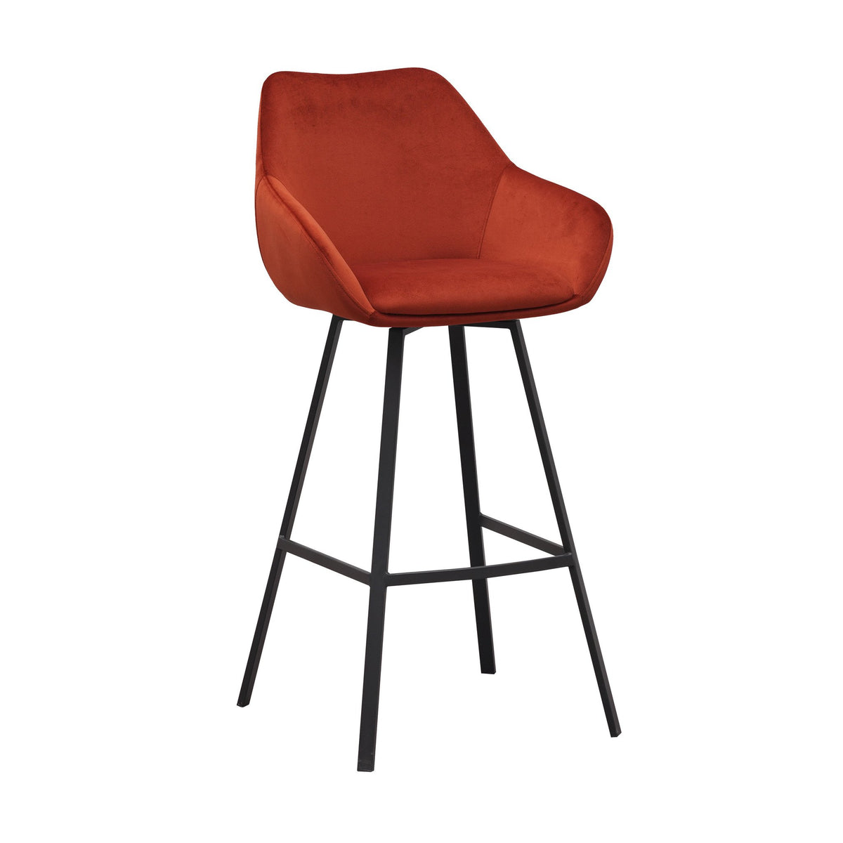 Bar stool Elise Velvet Dimehouse Rust LxWxH 95x59x57 Velvet White photo diagonal front view