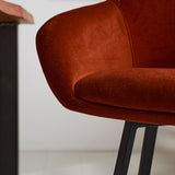 Bar stool Elise Velvet Dimehouse Rust LxWxH 95x59x57 Velvet Atmospheric photo detail