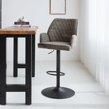 Bar stool Novan chenille Dimehouse Dark gray LxWxH 75x58x54 Fabric Atmospheric photo diagonal front view