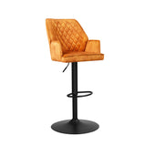 Barstool Novan velvet Dimehouse Cognac LxWxH 75x58x54 Fabric White photo diagonal front view