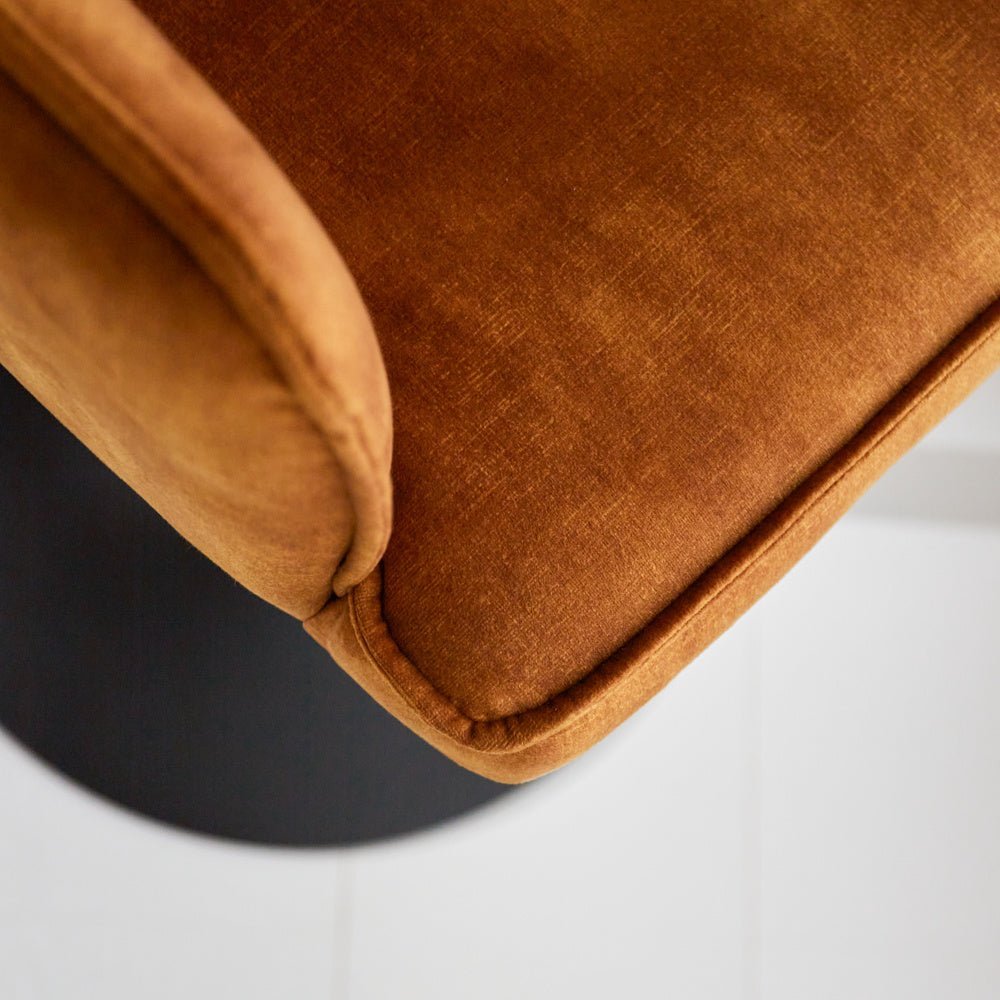 Barstool Novan velvet Dimehouse Cognac LxWxH 75x58x54 Fabric Atmospheric photo detail
