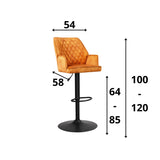 Barstool Novan velvet Dimehouse Cognac LxWxH 75x58x54 Fabric White photo size indication