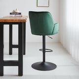 Barstool Novan velvet Dimehouse Green LxWxH 75x58x54 Fabric Atmospheric photo diagonal rear view