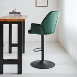 Barstool Novan velvet Dimehouse Green LxWxH 75x58x54 Fabric Atmospheric photo side view
