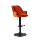 Barstool Novan velvet Dimehouse Copper LxWxH 75x58x54 Fabric White photo diagonal front view