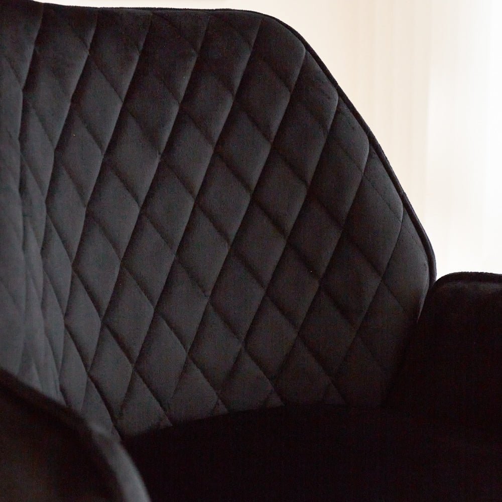 Barstool Novan velvet Dimehouse Black LxWxH 75x58x54 Fabric Atmospheric photo detail