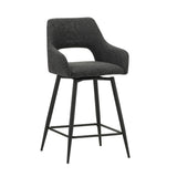 Barstool Skye Dimehouse Black LxWxH 81x63x54 Fabric White photo diagonal front view