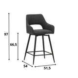 Barstool Skye Dimehouse Black LxWxH 81x63x54 Fabric White photo size indication