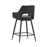 Barstool Skye Dimehouse Black LxWxH 81x63x54 Fabric White photo diagonal rear view